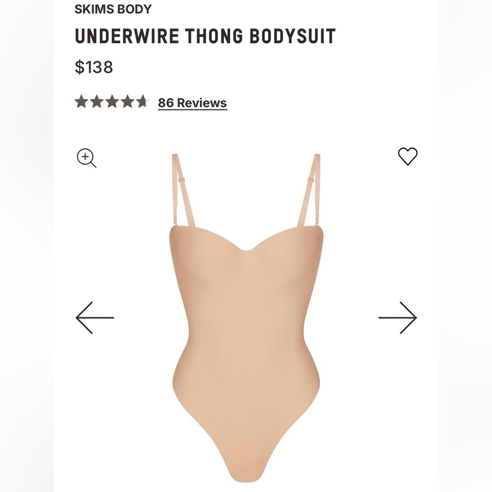 SKIMS Body Underwire Thong Bodysuit - clay